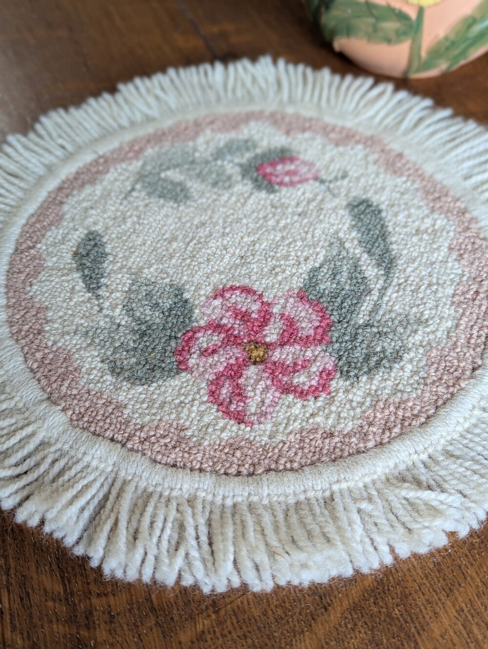 🌸VTG Handmade Victorian Decorative Tufted Doily Antique Cottagecore Feminine